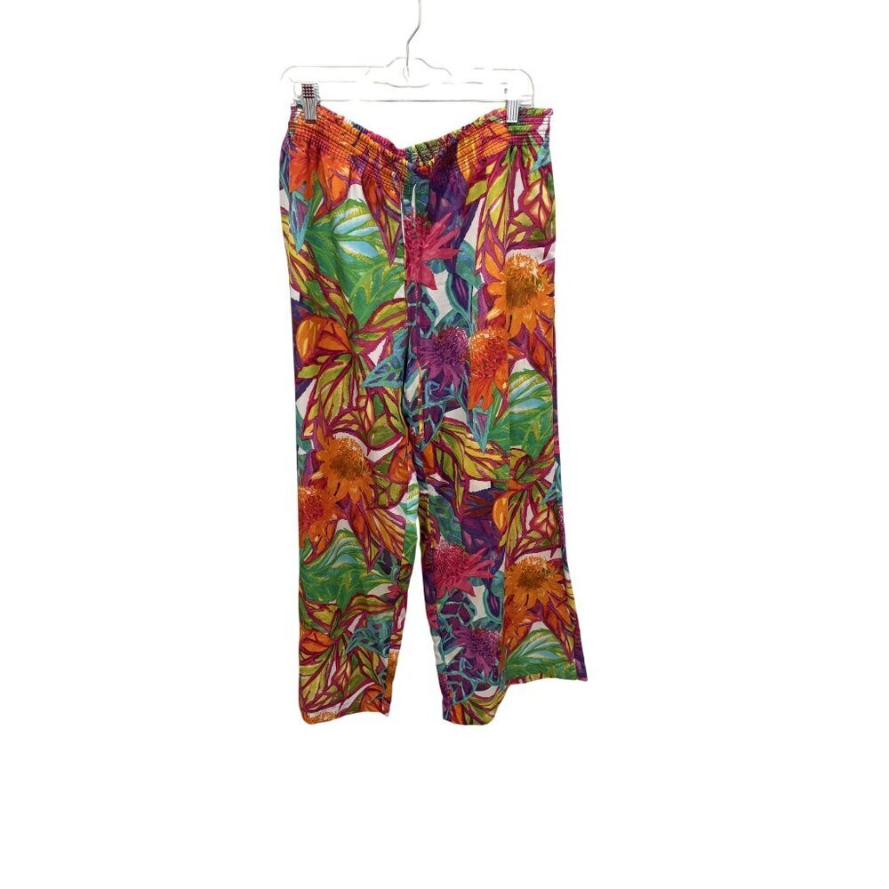 Lauren Ralph Lauren Womens XL Floral Print Lounge Pants Polyester Elastic Waist